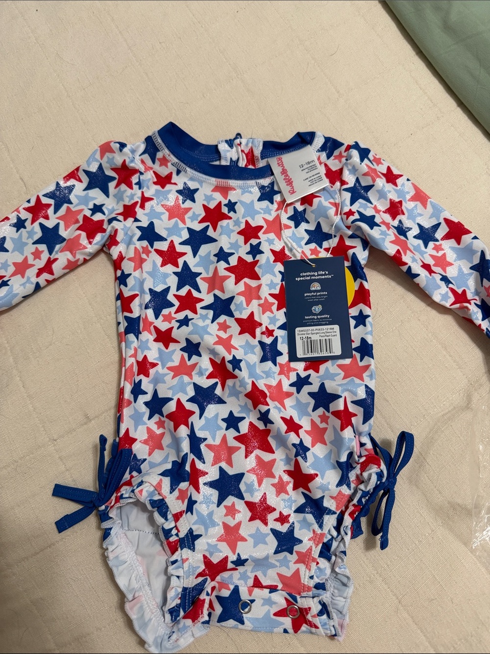 Ruffle Butts Red Blue White Star One-Piece Swim